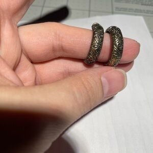 Engraved Silver Hoop Earrings